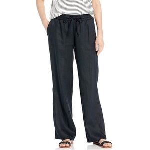 Love Tree | Linen Blend Drawstring Straight Leg Pants